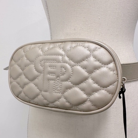Pinko Quilted Champagne Belt Shoulder Bag NWT $599 - Picture 3 of 11